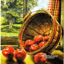 Serwetka do decoupage czerwone jabłka 25x25 PUNCH, Unikat